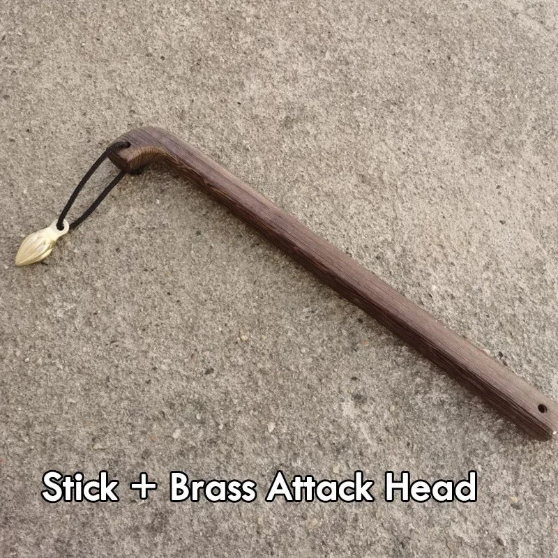 Wenge Wood Self-Defense Stick with Stainless Steel Head