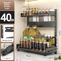 Multi-Layer Kitchen Storage Rack Carbon Steel for Spices and Tools