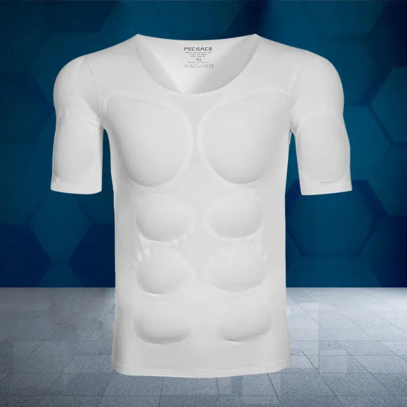 Men’s Fake Muscle Shaper Shirt Cosplay & Fitness Undershirt