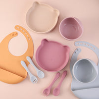 Kids 5PCS Silicone Feeding Set – BPA Free Dinnerware