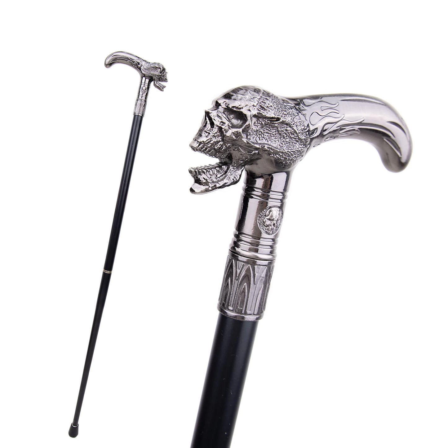Skull Head Walking Stick with Hidden Plate Self Defense Fashion Cane Plate Cosplay Crosier Stick 93cm