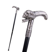Skull Head Walking Stick with Hidden Plate Self Defense Fashion Cane Plate Cosplay Crosier Stick 93cm