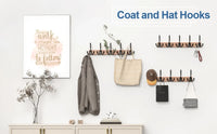 Wooden Coat Rack Wall Mount with 5 Hooks Home Decor Entryway Wall Hooks Coat Hanger for Hanging Towel Clothes Hat Key Holder