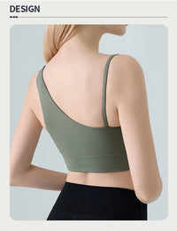 Sports Bra for Women, Shock-absorbing and Anti Sagging Bra, Worn Externally with Chest Cushion, Sloping Shoulder, Fitness Dance