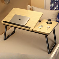 Work/Study in Bed Comfortably  Adjustable & Foldable Lap Desk with Cup Holder, Ventilated Design Prevents Overheating.