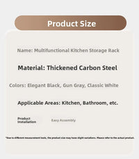 Multi-Layer Kitchen Storage Rack Carbon Steel for Spices and Tools