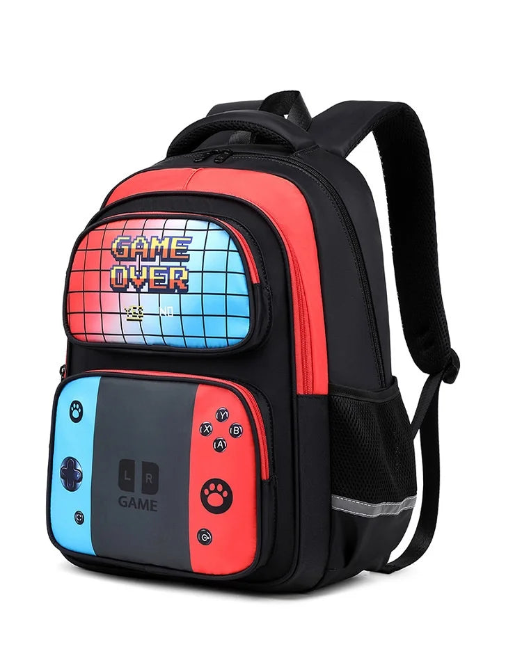 Back To School Game Console Pattern DIY School Bags for Primary and Secondary Students Lunch Bag Shoulder Bags Three Sets