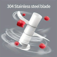 250ML USB Rechargeable Electric Vegetable Chopper and Garlic Crusher - Mini Wireless Food Chopper for Kitchen Gadgets for Garlic