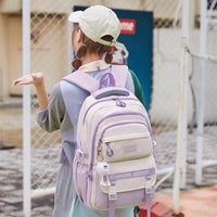 School Bags for High School Girls Fashion Large Capacity Travel Backpack Black and White Lightweight College Student Backpack