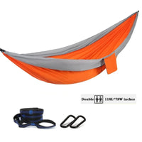 Oversized Double Camping Hammock,Portable Tree Straps Hammock ,210T Nylon Travel Hammock, Lightweight Parachute Hammocks