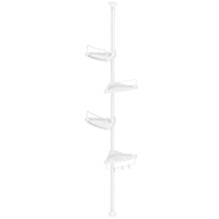 SONGMICS Shower Corner Shelf, 4-Tier Bathroom Shower Shelf, 85-305 cm Adjustable Shower Caddies, Bathroom Organiser