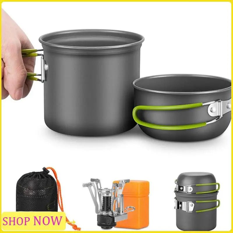 Sale Camping Pots Cookware Set Portable Outdoor Cooking Tableware Forhiking Trekking Picnic Fishing Mountaineering