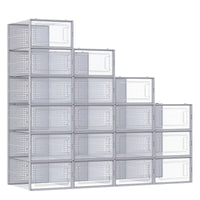 SONGMICS Set 18 Shoe Box Plastic Shoe Organizer for shoes up to size 44