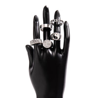 KunJoe 5pcs Punk Tai Chi Rings Set Adjustable for Men