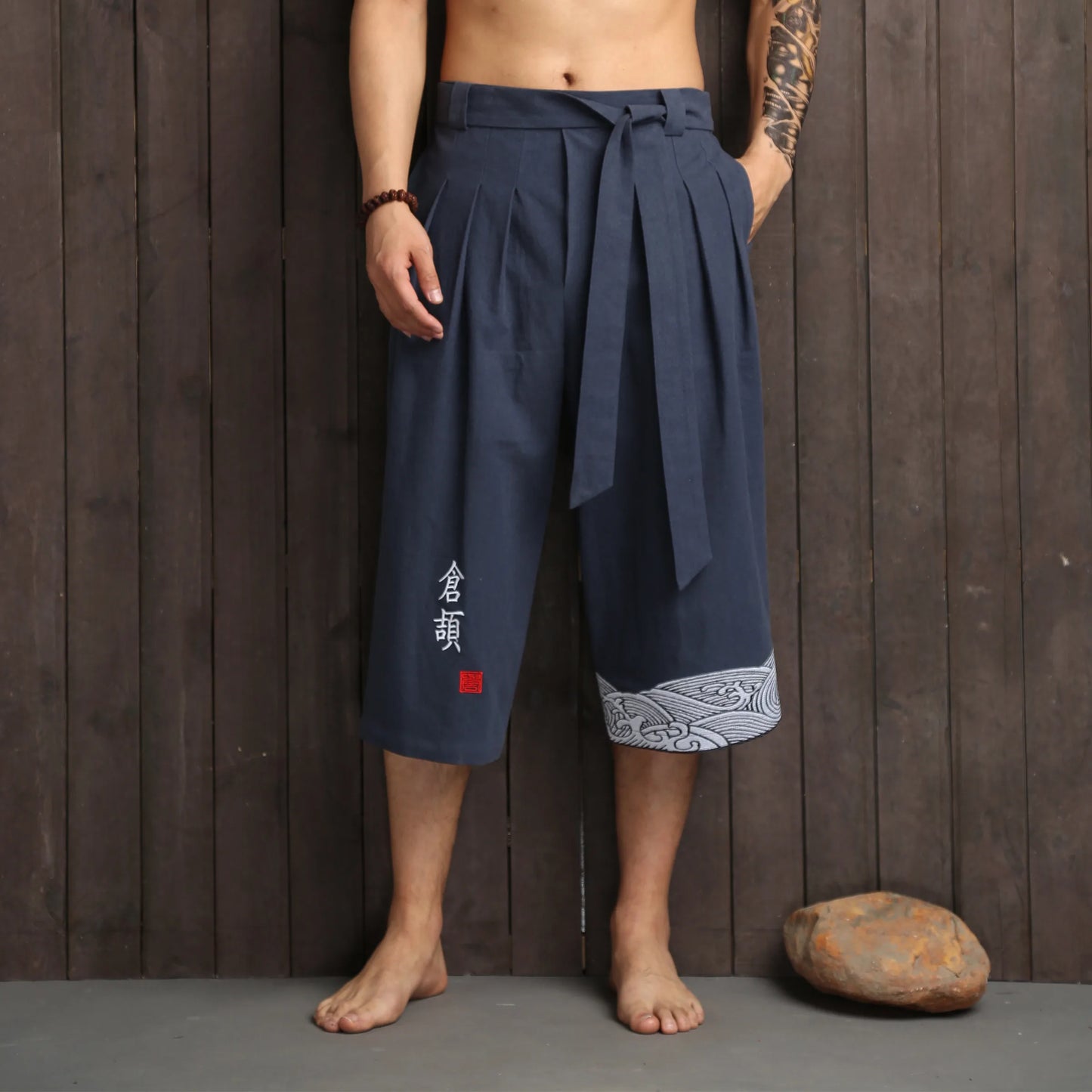 Japanese Kimono Pants Men Casual Linen Yukata Trousers