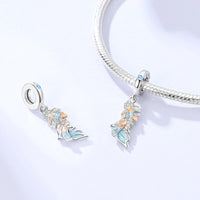 925 Sterling Silver Colorful Koi Pendant Beads Lucky Charm for DIY Bracelets