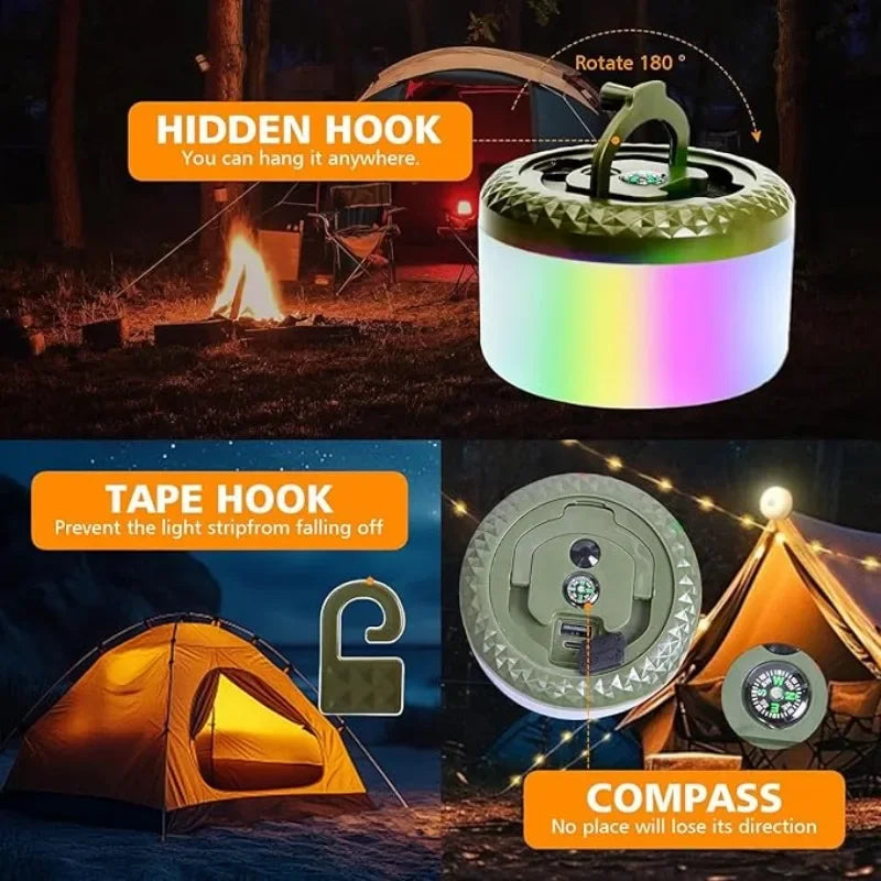 Camping Light String Waterproof USB Rechargeable LED Lights