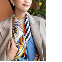 100% Silk Square Scarf – Fashion Neckerchief & Shawl 88cm