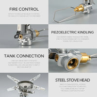 Campingmoon Mini Adjustable Gas Stove Portable Camping Accessory