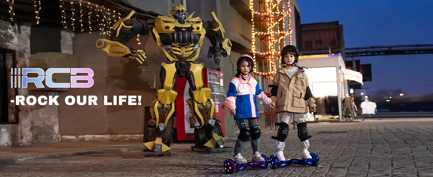 RCB Hoverboard, 6.5 Inch Two Wheel Hoverboard with Bluetooth Speaker with LED Light, Hoverboard Great Gift for Kids and Adults