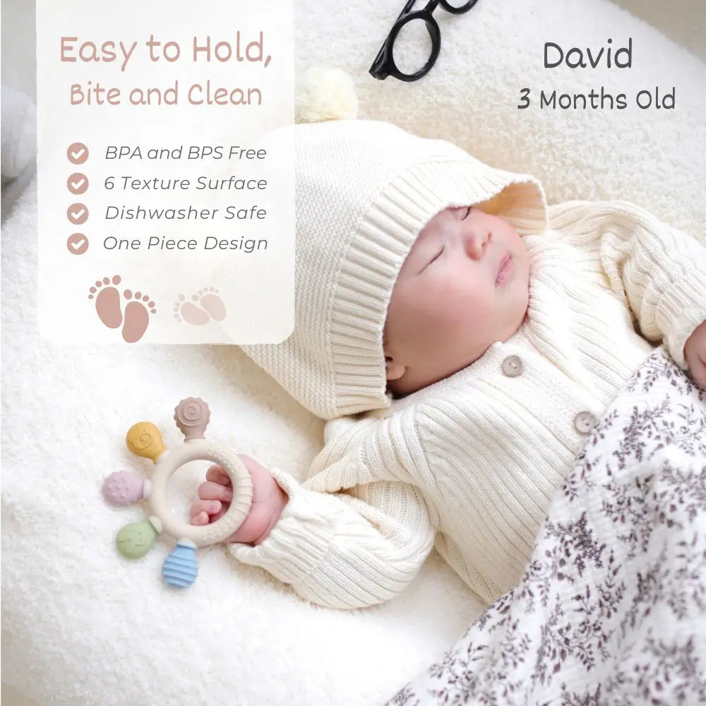 Erduo Silicone Baby Teether – Safe Sensory Chew Toy