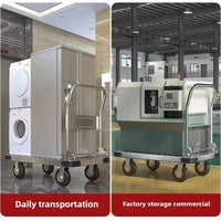 Steel plate trolley, four-wheel  truck, express pulling flatbed cart, small cart folding trailer, pushing and pulling trolley