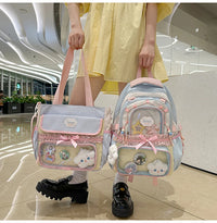 Large Capaci Children's School Bag Set for Girls Primary And Middle School Double oulder Bapa Sweet College Sle