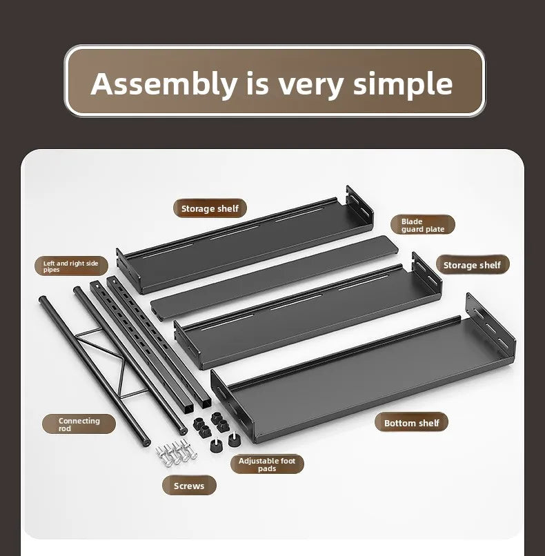 Multi-Layer Kitchen Storage Rack Carbon Steel for Spices and Tools
