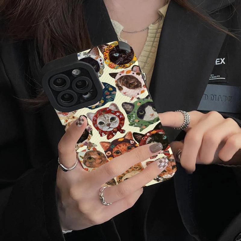 Funny Cat Phone Case for iPhone 11–16 Pro Max