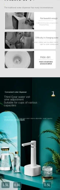 Smart Automatic Water Dispenser 3-gear USB Electric Water Pump With Stand Smart Water Bottle Pump Dispenser For Home Kitchen