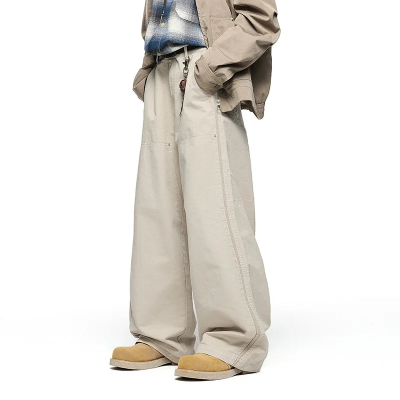 Men’s Wide-Leg Street Style Work Pants Autumn 2025