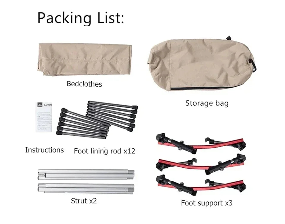 Camping Cot Folding Bed Lightweight & Tear-Resistant