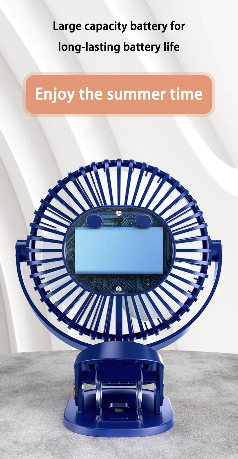 Xiaomi Youpin Clip-on Fan 5 Speed Quiet Rechargeable Desktop Portable Air Circulator Wireless Fan With LED Light Camping Home