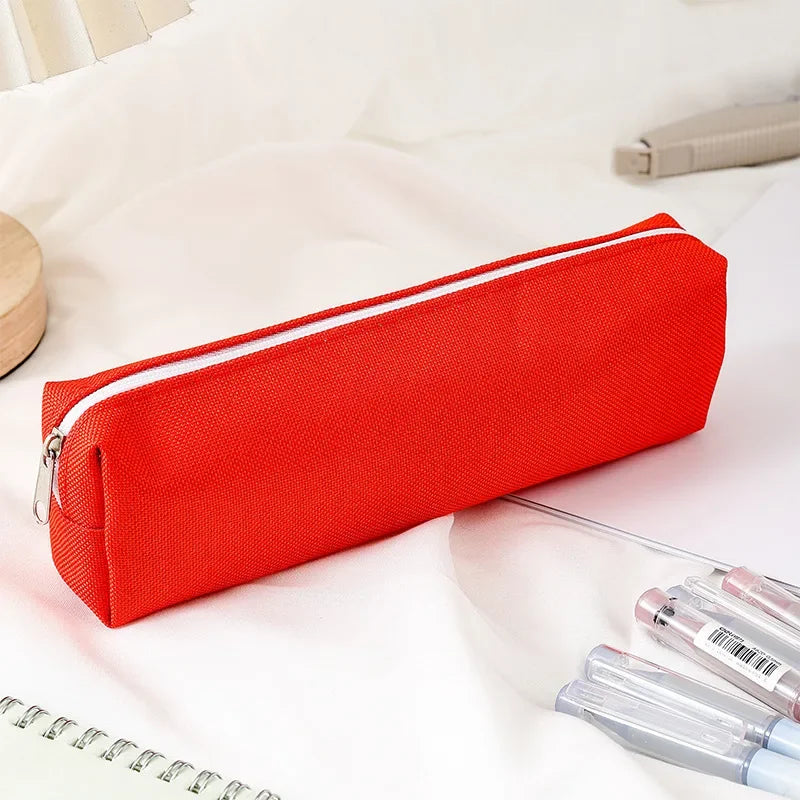 Simple Pencil Case School Supplies Pencil Cases Solid Color School Stationery Pencil Pouch Back To School