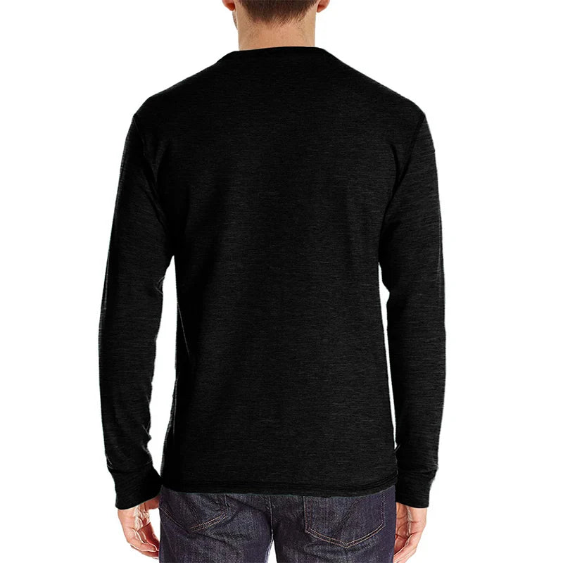 Men’s Casual Long Sleeve Elastic T-Shirt