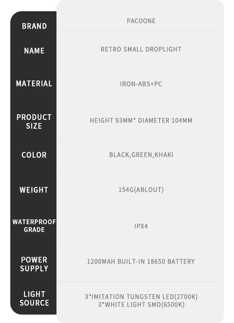 Modern Outdoor Camping Lamp – Dimmable Rechargeable Lantern