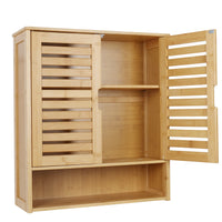 Wall Mounted Bathroom Cabinet Storage Shelf Bamboo Medicine Cabinet