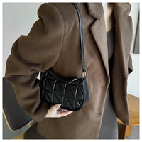Vintage Fashion Versatile New Women's Bags Solid Rhombic High-End Texture Simple Generous Temperament Crossbody Shoulder