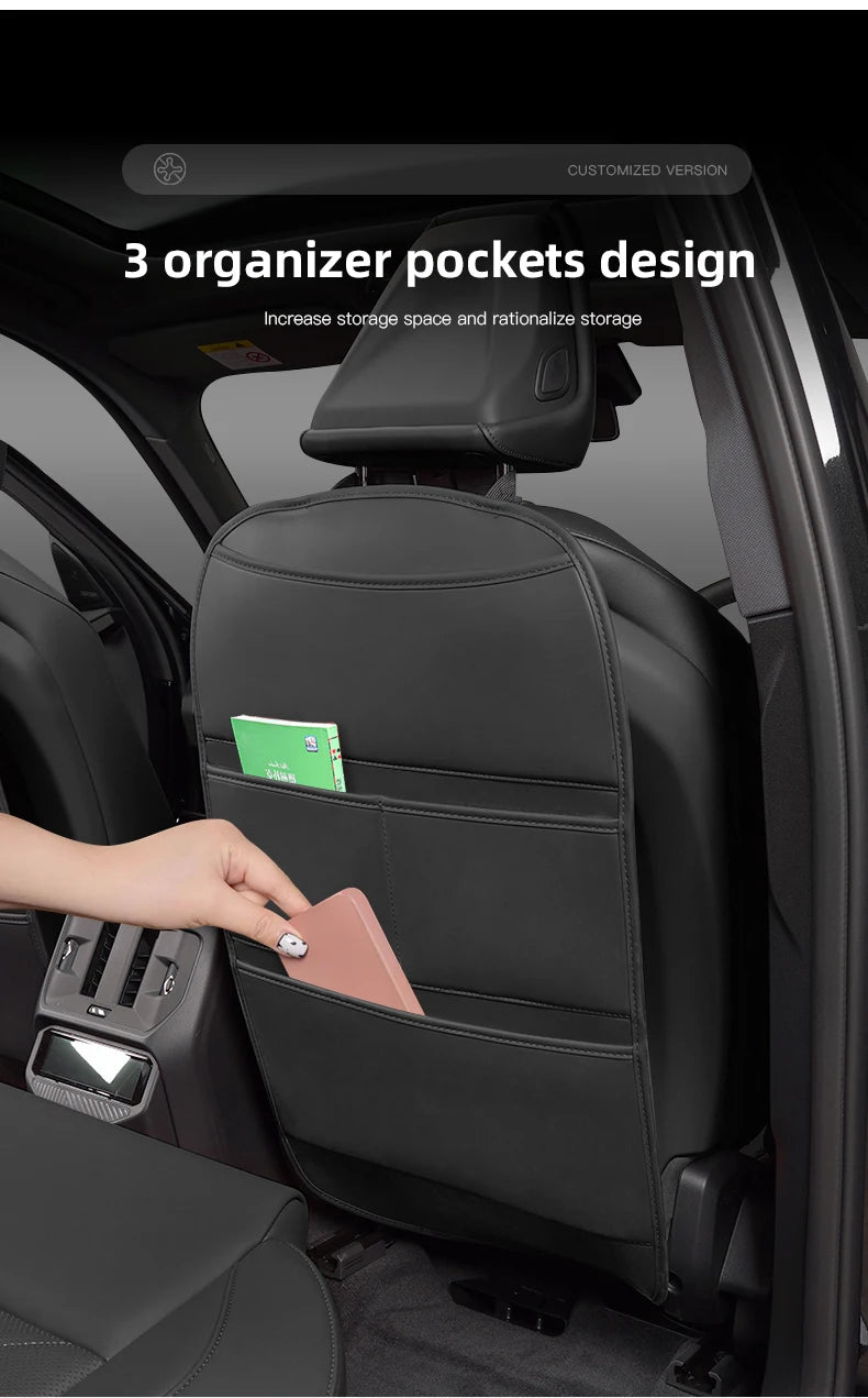Leather Car Seat Back Protector Waterproof Kick Mat