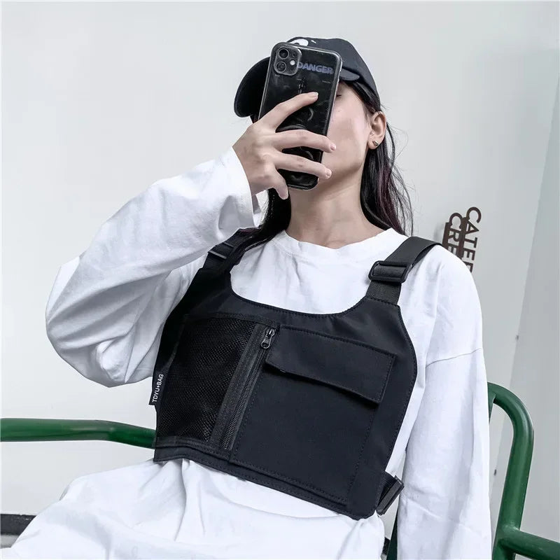 Unisex Hip-Hop Chest Rig Bag – Tactical Streetwear Vest