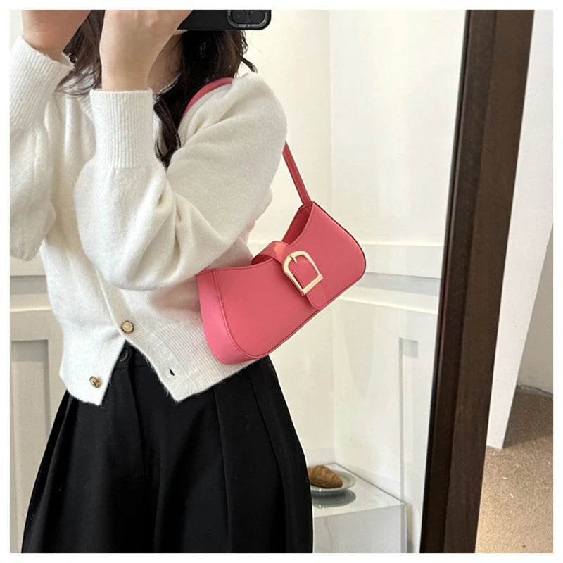 Women’s PU Leather Shoulder Bag – Vintage Soft Armpit Purse