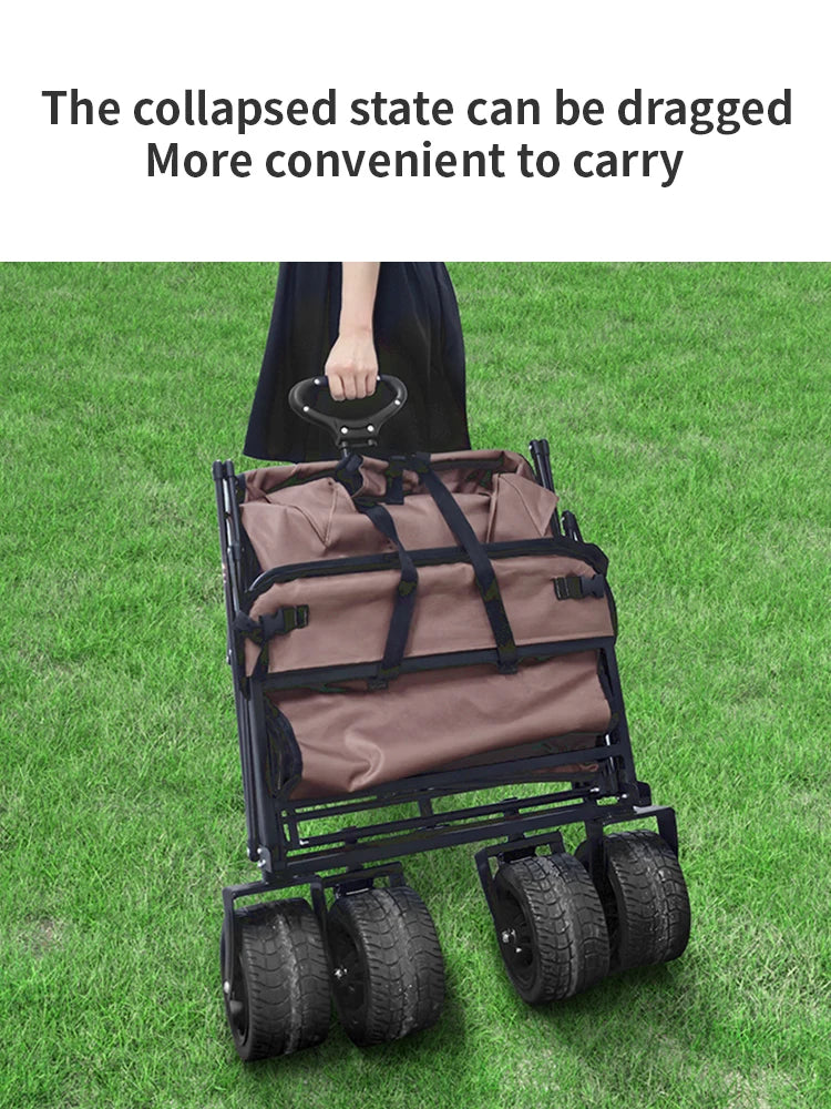 Foldable Camping Trolley – Large-Capacity Picnic Cart