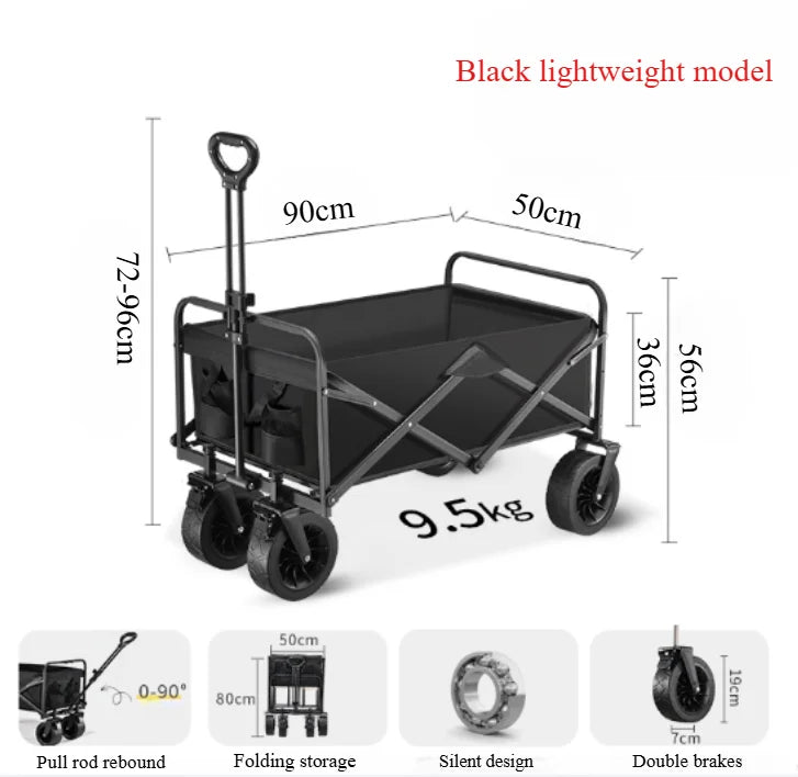 Outdoor Camping Cart – Large Capacity Foldable Trolley