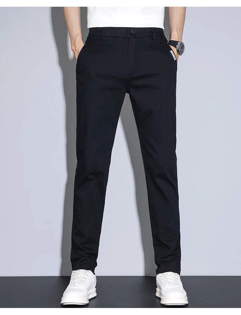 Men’s Cotton Stretch Business Pants – Slim Fit Trousers