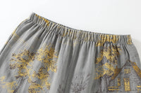 Men’s Cotton Kimono Pajama Robe – Jacquard Print Loungewear