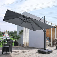 Breeins 3M Tilting Aluminium Cantilever Parasol – Dark Grey