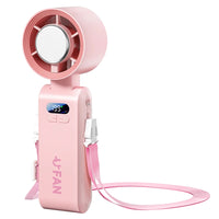 Portable Handheld Turbo Fan Foldable Hanging Neck Fan Mini Hand Fan 3600mAh USB Rechargeable High Speed Ice Cooling Turbo Fan