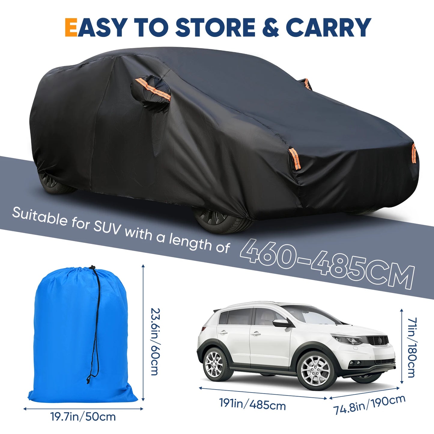Universal Black Car Cover Dust & Sun Protection