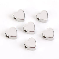 30pcs Gold & Silver Heart Spacer Beads