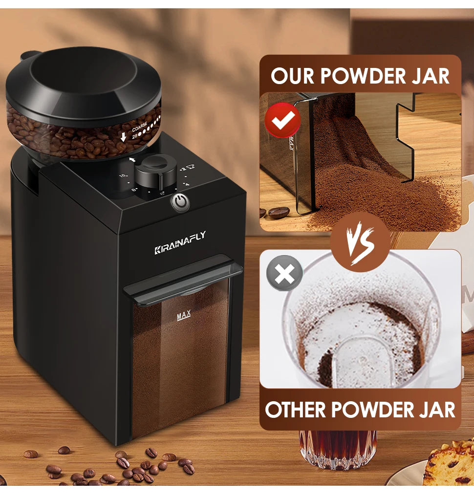 Electric Burr Coffee Grinder – 28 Settings, 2–12 Cups